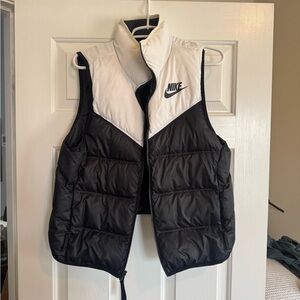 Nike Black and White Reversible Puffer Vest